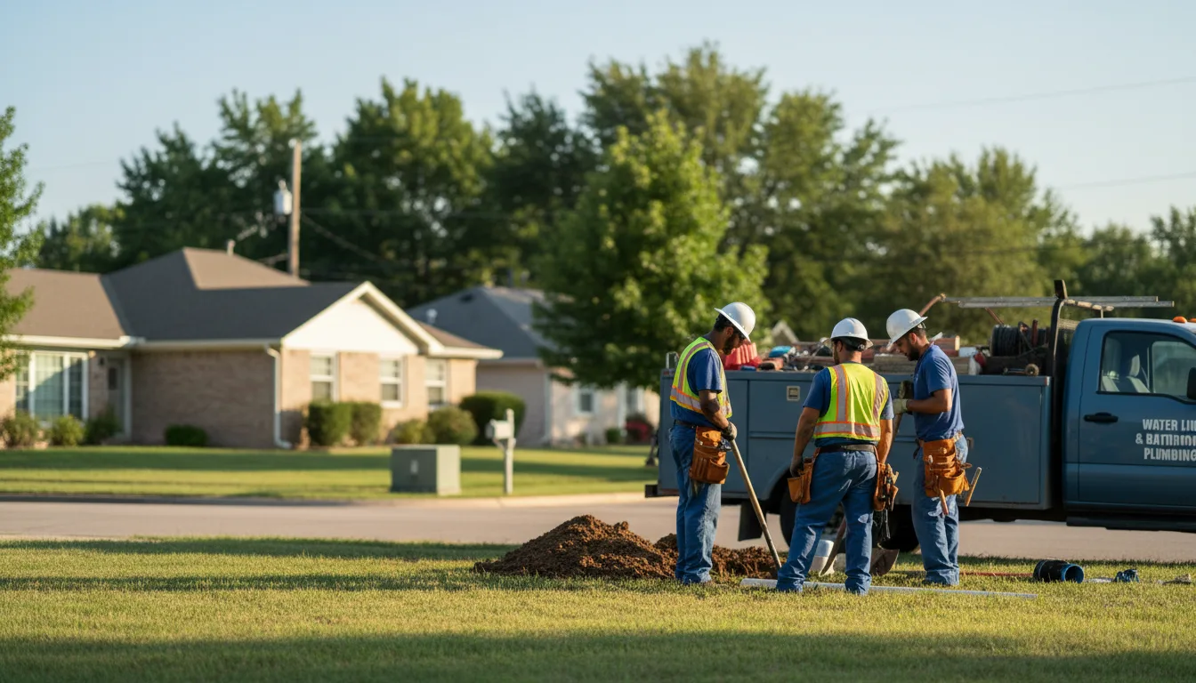 Residential water line and bathroom plumbing service in Arapaho, OK